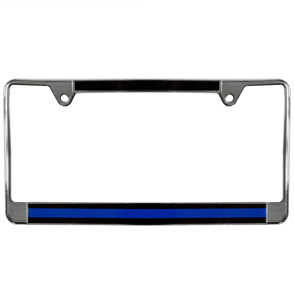 Metal License Plate Frame Thin Blue Line