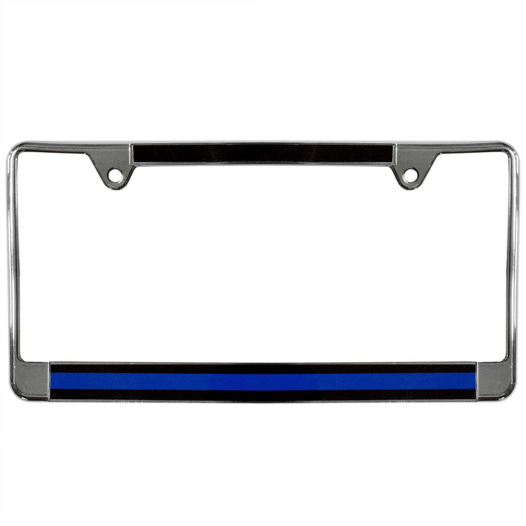 Metal License Plate Frame Thin Blue Line