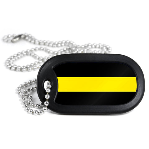 Thin Gold Line Metal Dog Tag Necklace