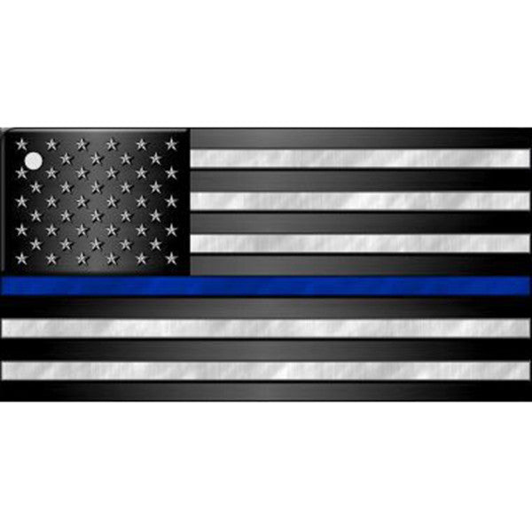 Thin Blue Line Flag Key Chain