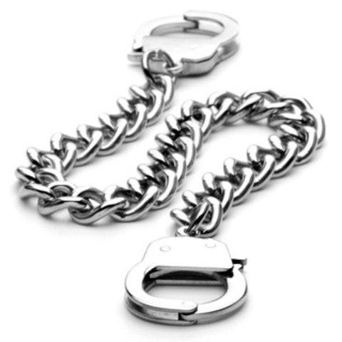 Working Handcuff Chain Bracelet 316L Stainless Steel 8.75"