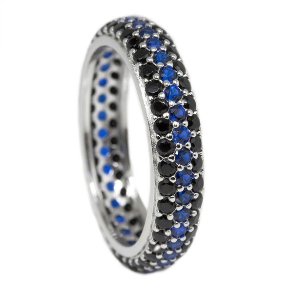 Eternity Thin Blue Line Black and Blue Ring