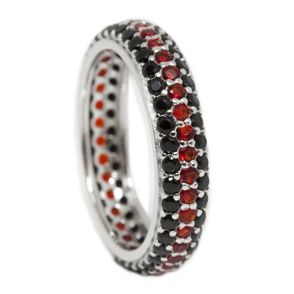 Eternity Thin Red Line Black and Red Ring