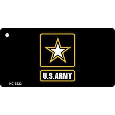 Key Chain US Army Military Star Black and Gold Design