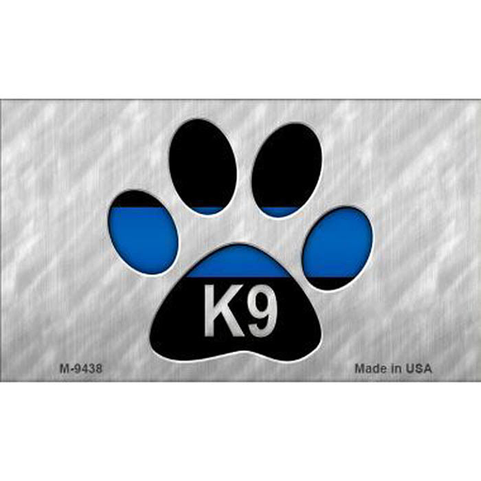 Thin Blue Line K9 Paw Print Metal Magnet