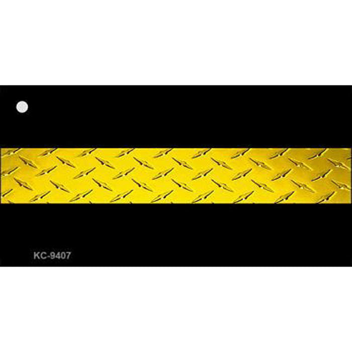 Thin Gold Line Diamond Plate Key Chain