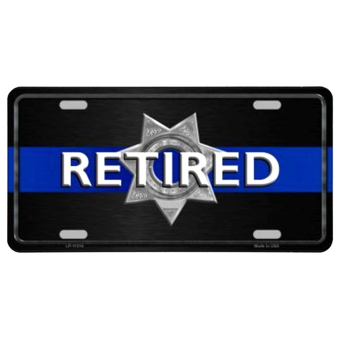 Thin Blue Line Retired Police Plate