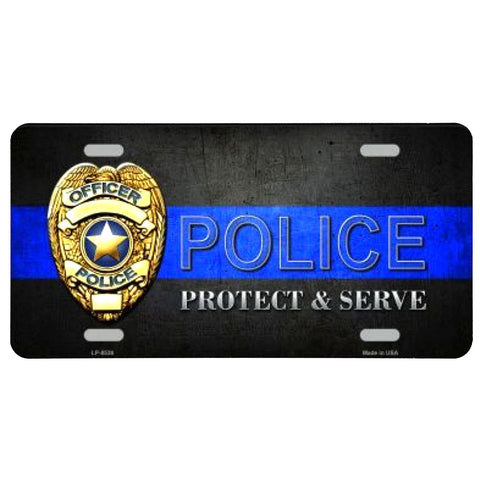 Police Protect & Serve License Plate