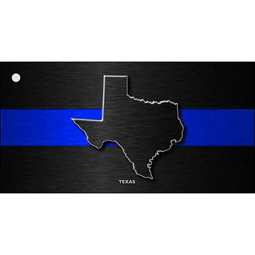 Thin Blue Line Texas Metal Key Chain