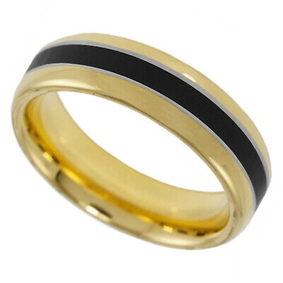 6mm Tungsten Gold Ring 1st Response Memorial Fallen But Not Forgotten Sz 5 - 15