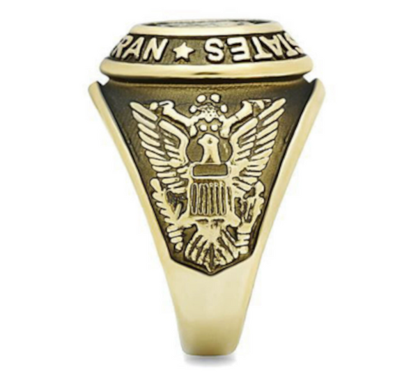US Veterans Ring United States Military Gold IonPlate Stainless 8 - 14 1/2 sizes