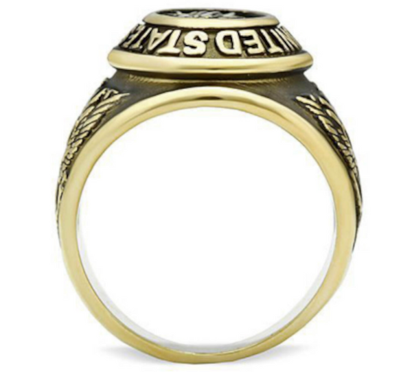 US Veterans Ring United States Military Gold IonPlate Stainless 8 - 14 1/2 sizes
