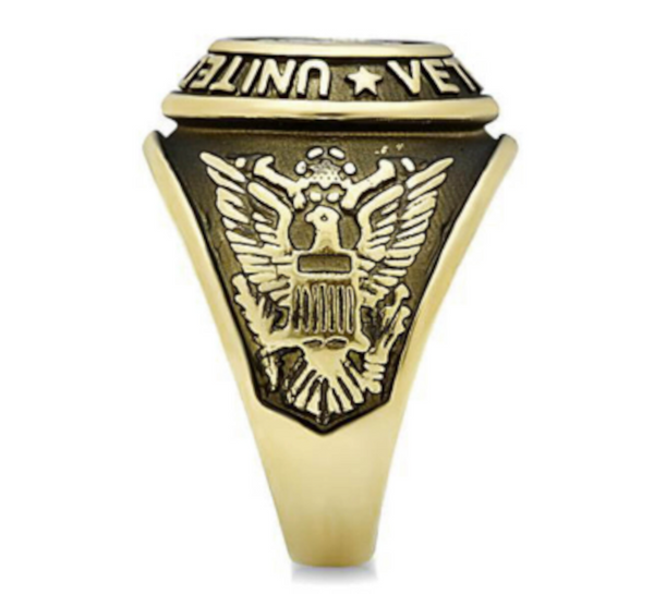 US Veterans Ring United States Military Gold IonPlate Stainless 8 - 14 1/2 sizes