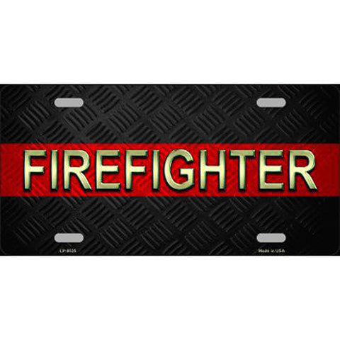 License Plate Thin Red Line Firefighter
