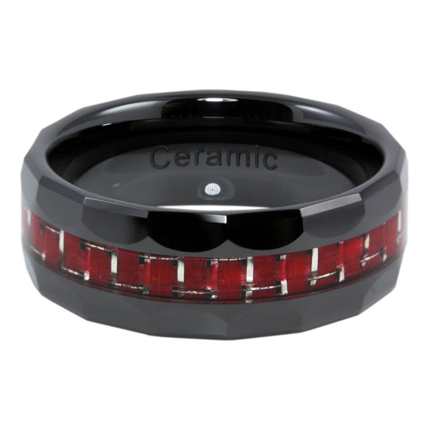 Ceramic Red Line Ring