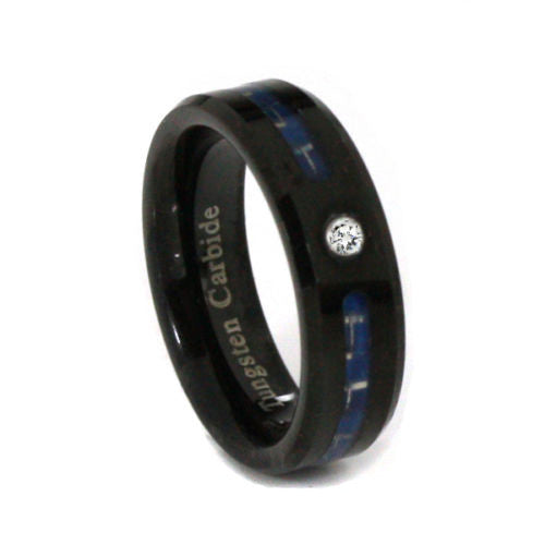 Thin Blue Line CZ Ring