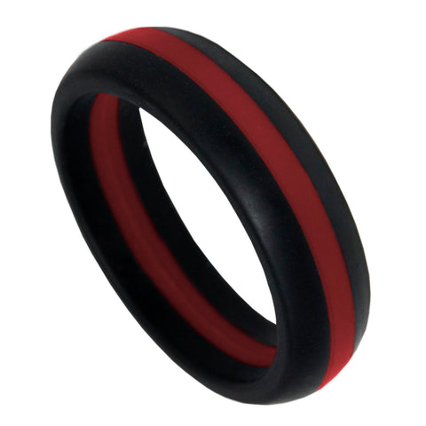 Thin Red Line Silicone Band Ring 5.5mm