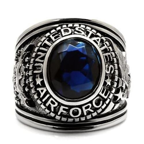 Air Force Mens US Military Stainless Steel Ring Front