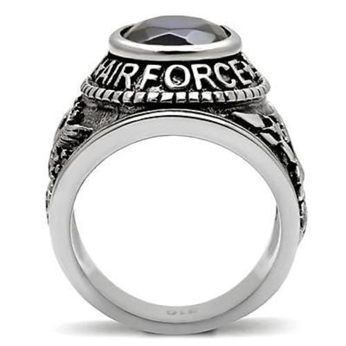 Air Force Mens US Military Stainless Steel Ring Standing