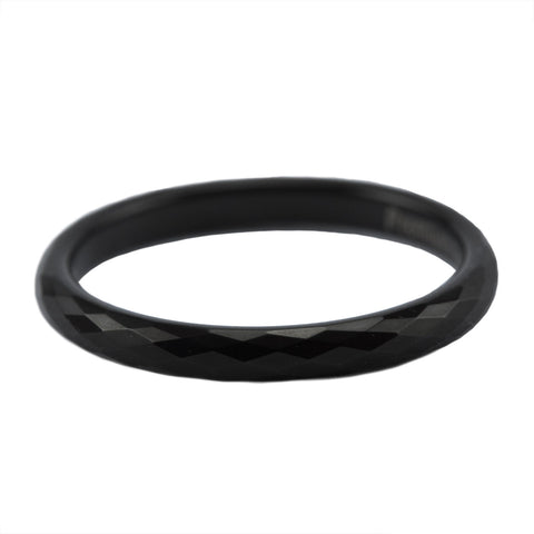 Black faceted stackable ring