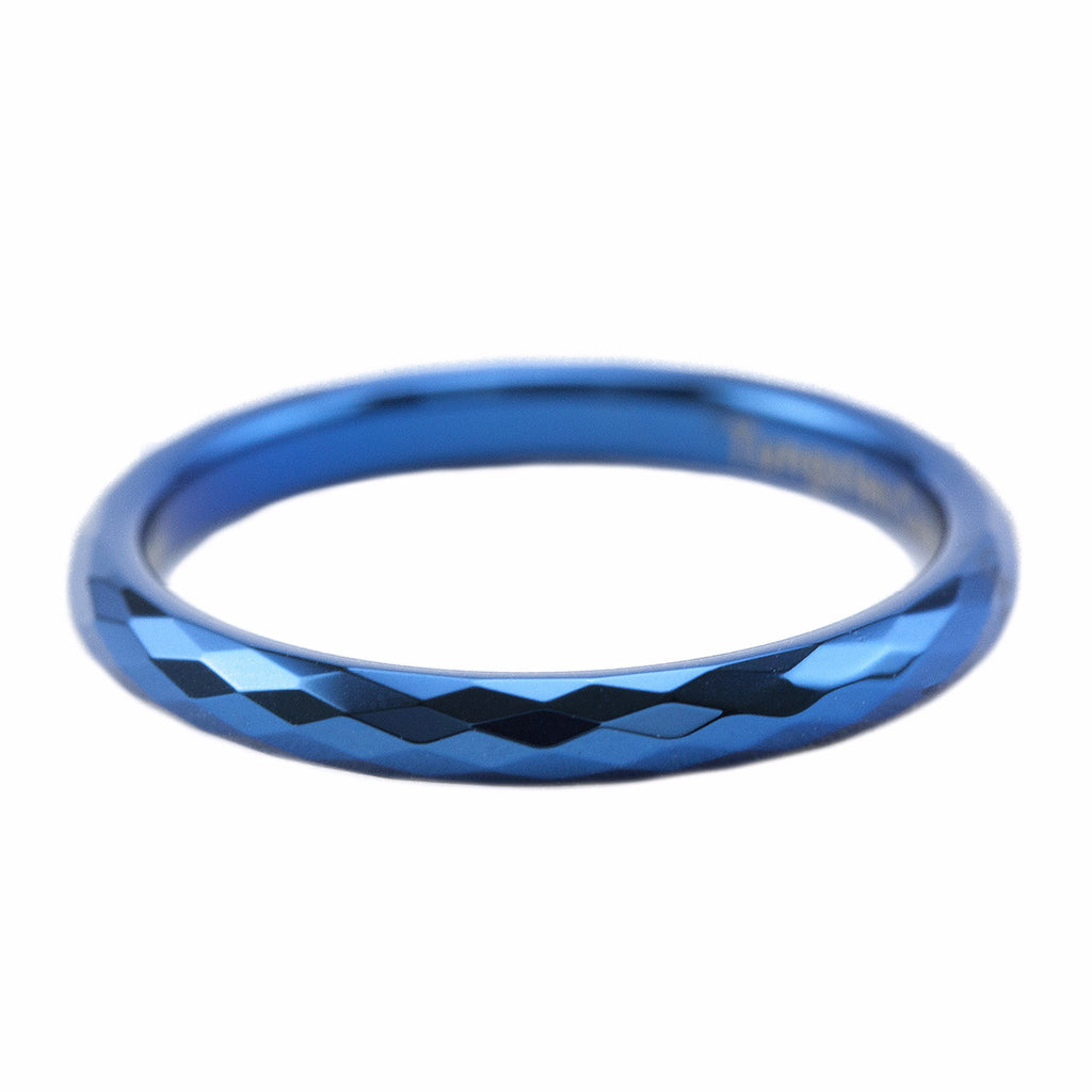Faceted Blue Stackable Ring