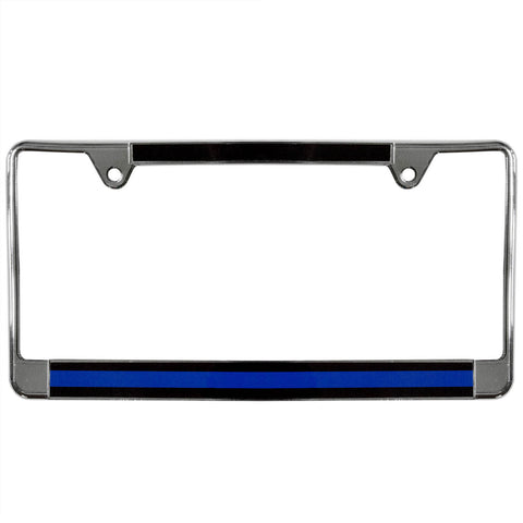 Metal License Plate Frame Thin Blue Line