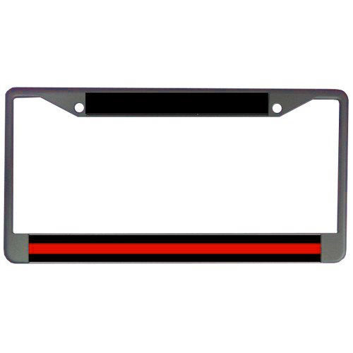 Metal License Plate Frame Thin Red Line