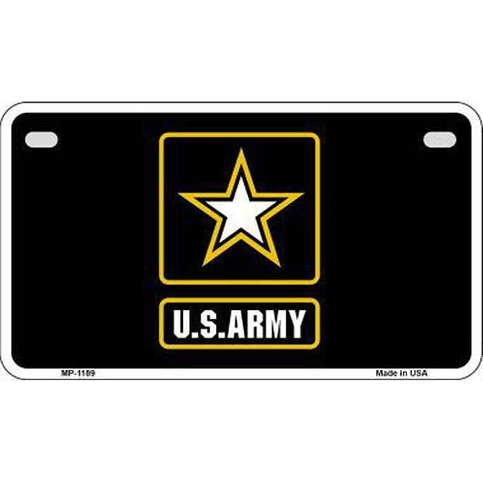 US Army Black Motorcycle Metal License Plate