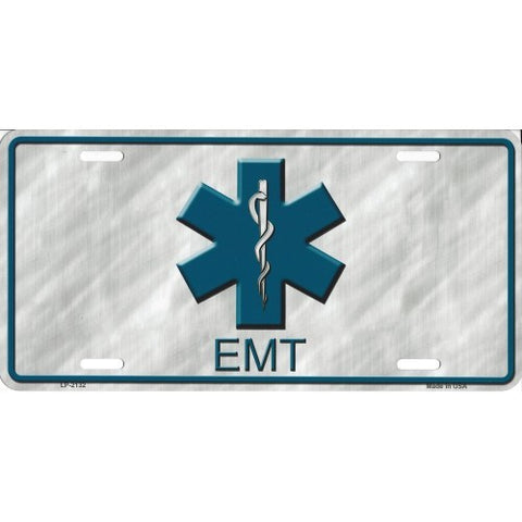 License Plate Blue Gray EMT