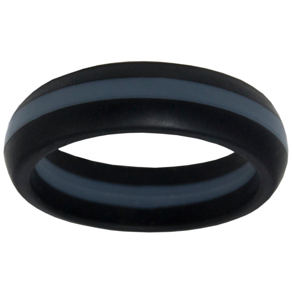 Thin Silver Line Silicone Band Ring 5.5mm