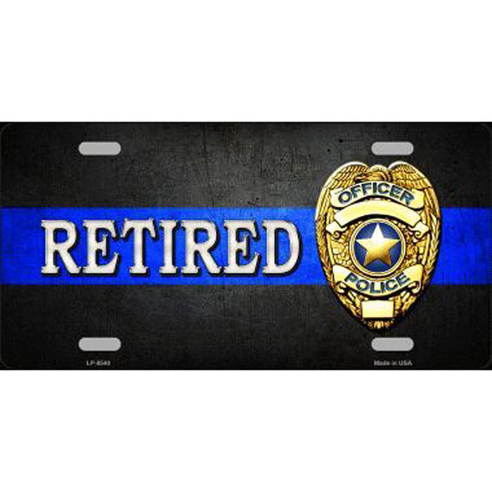 Retired Police Officer Metal License Plate
