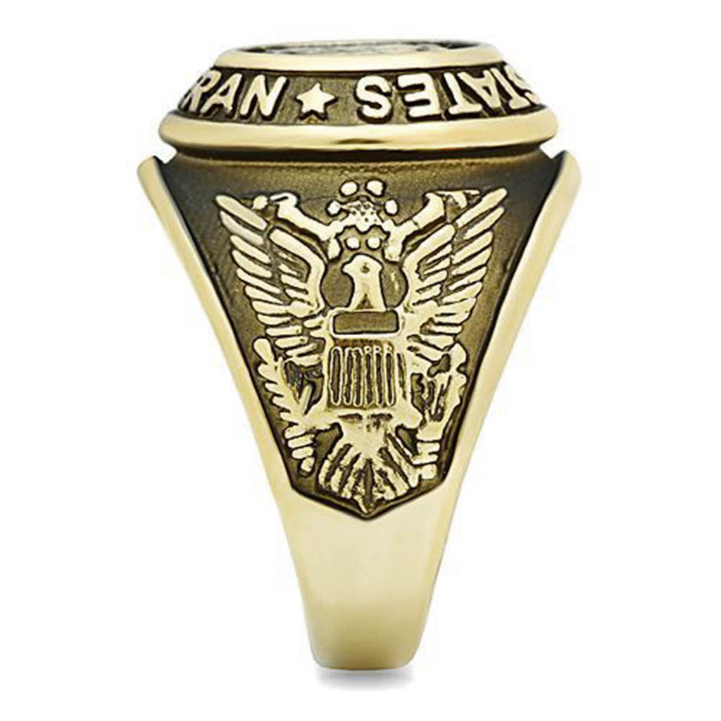 Air Force G: Mens US Air Force Service 316L Steel Ring and IP 14K Gold -  Trustmark Jewelers