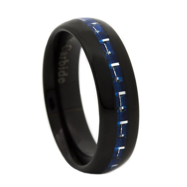 Thin Blue Line Carbon Fiber Ring