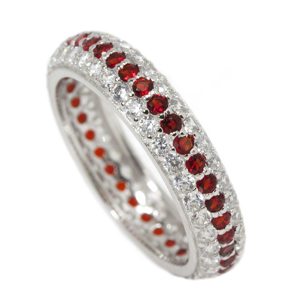 Eternity Thin Red Line Clear and Red Ring