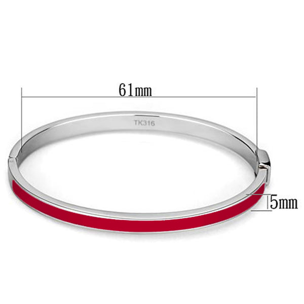 Thin Red Line Bangle Stainless Steel and Epoxy