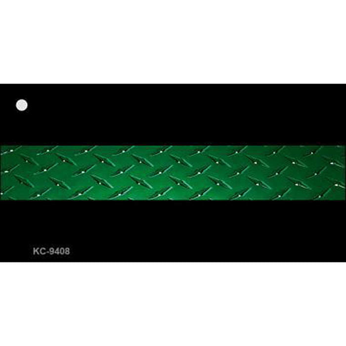 Thin Green Line Diamond Plate Key Chain