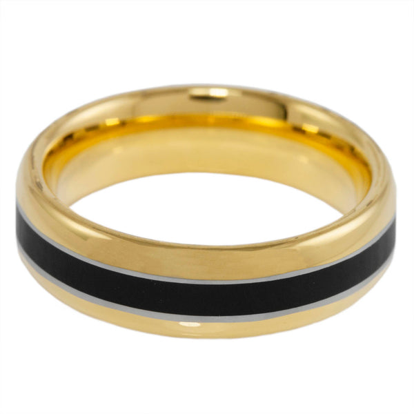 Memorial Band Golden 6mm Tungsten Ring
