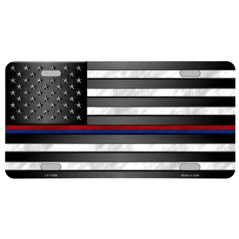 Police Firefighter American Flag Plate