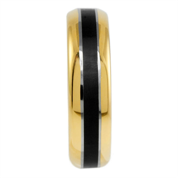 Memorial Band Golden 6mm Tungsten Ring