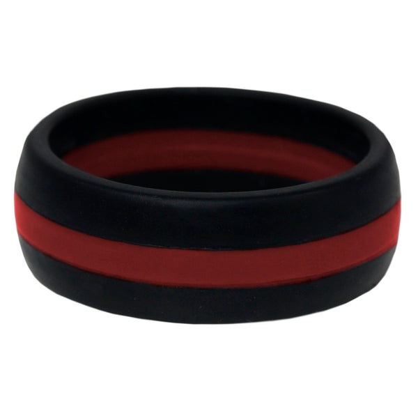 Thin Red Line Silicone Band Ring 8mm