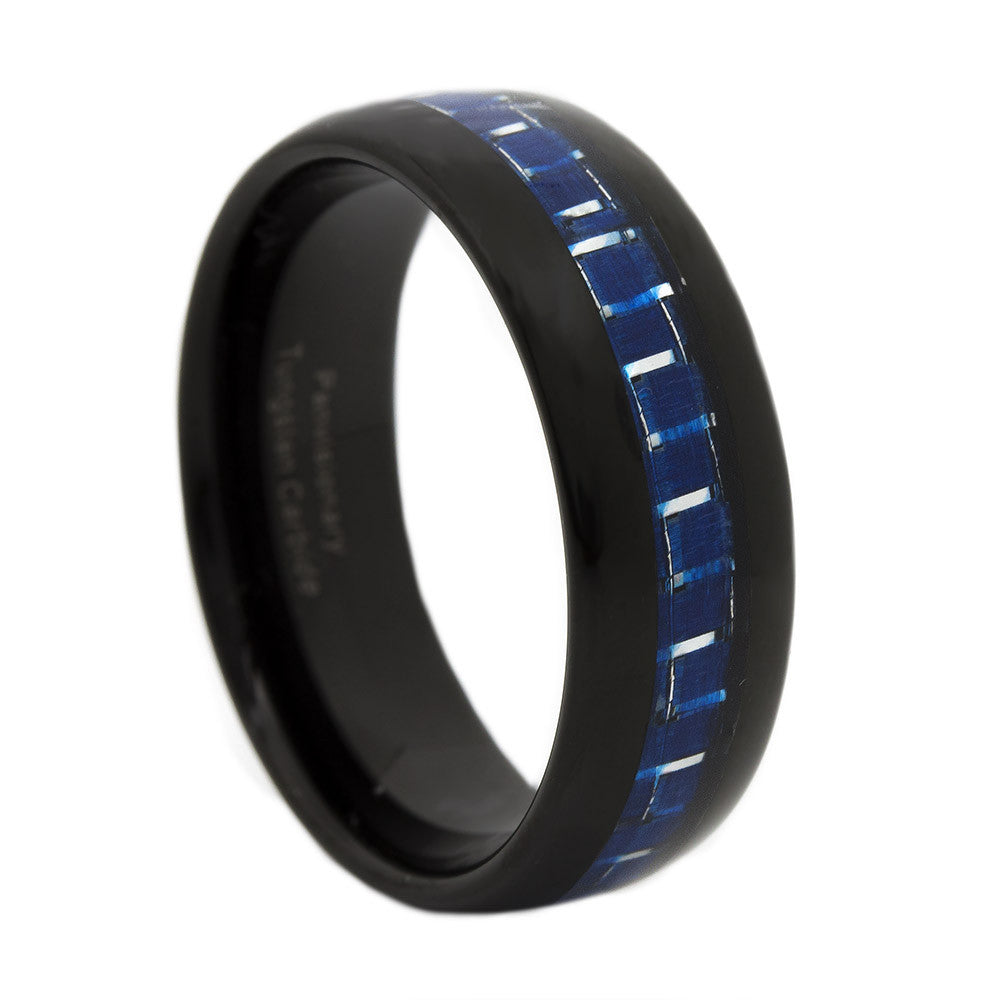 Thin Blue Line Carbon Fiber Ring