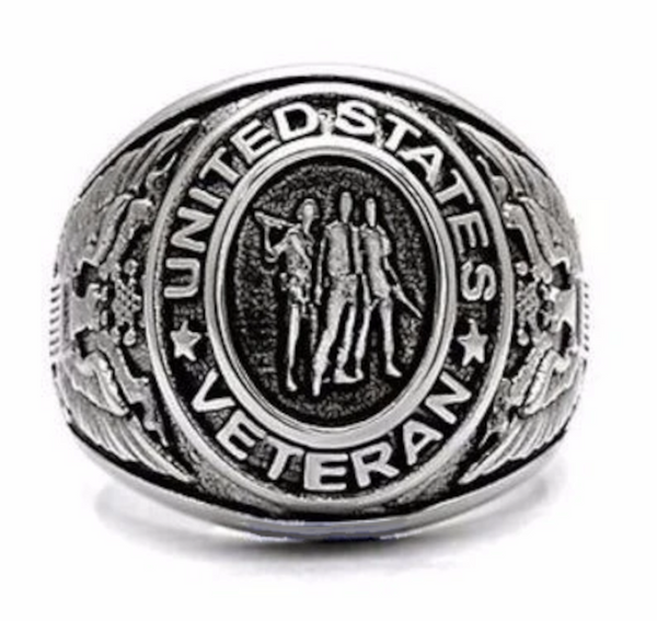 Veterans Mens Ring United States Military Stainless Steel Signet