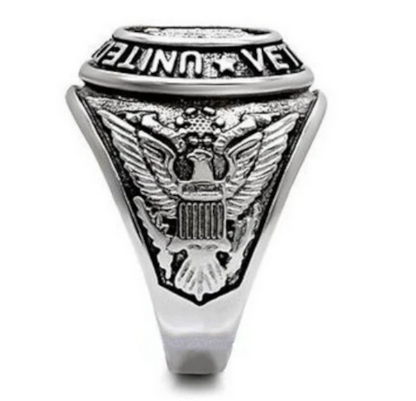 Veterans Mens Ring United States Military Stainless Steel Signet