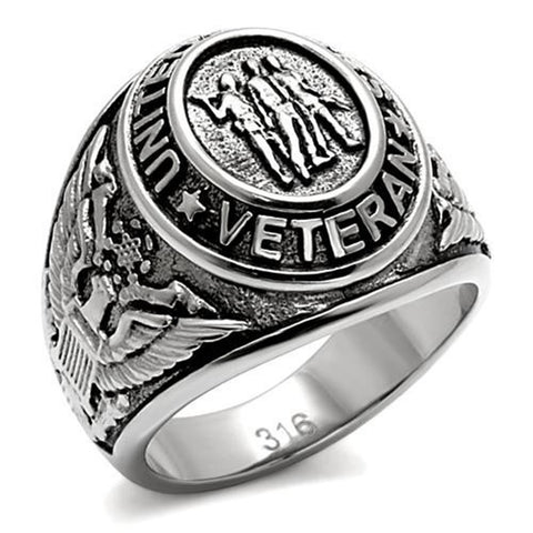 Veterans Mens Ring United States Military Stainless Steel Signet