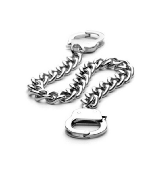 Working Handcuff Chain Bracelet 316L Stainless Steel 8.75"