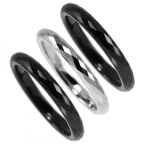 Tungsten Silver Stackable Rings
