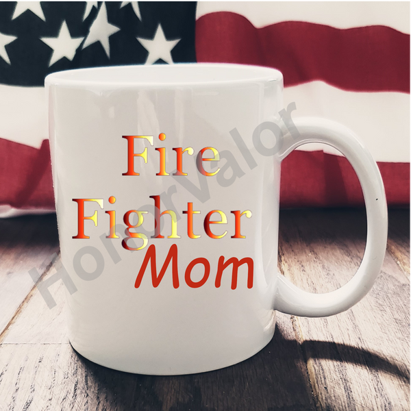 Firefighter Hero Ceramic Mug Custom Personalized Coffee Gift Wife Husband Mom Dad Grandma Pap Sister Brother Aunt Uncle USA Made