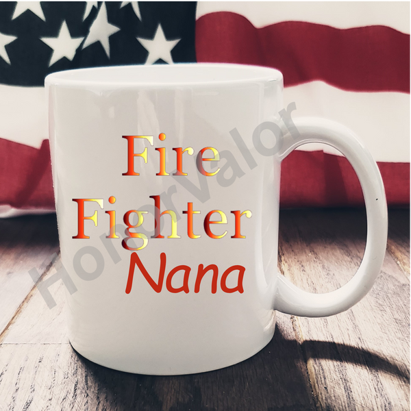 Firefighter Hero Ceramic Mug Custom Personalized Coffee Gift Wife Husband Mom Dad Grandma Pap Sister Brother Aunt Uncle USA Made