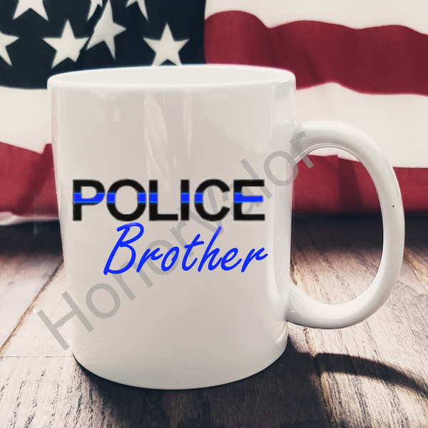 Police Officer Hero Ceramic Mug Custom Personalized Coffee Gift Wife Husband Mom Dad Grandma Pap Sister Brother Aunt Uncle USA Made