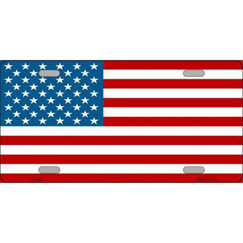 American Flag Metal License Plate